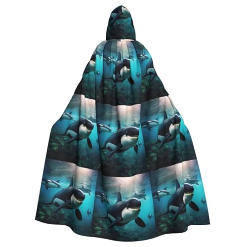 Zhuanyun Umhang mit Killerwalen zum Schwimmen, Halloween-Kapuzenumhang, Polyester-Kapuzenumhang, passend für alle Gelegenheiten Zhuanyun Umhang mit Killerwalen zum Schwimmen, Halloween-Kapuzenumhang, Polyester-Kapuzenumhang, passend für alle Gelegenheiten von Zhuanyun