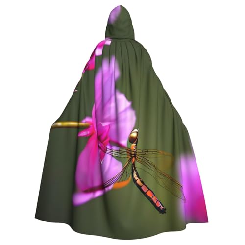 Zhuanyun Umhang mit Libelle auf dem Blumendruck, Halloween-Kapuzenumhang, Polyester-Kapuzenumhang, passend für alle Gelegenheiten von Zhuanyun
