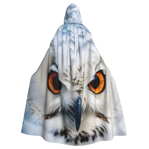 Zhuanyun Umhang mit Schneeeule und Augen, Halloween-Kapuzenumhang, Polyester-Kapuzenumhang, passend für alle Gelegenheiten von Zhuanyun