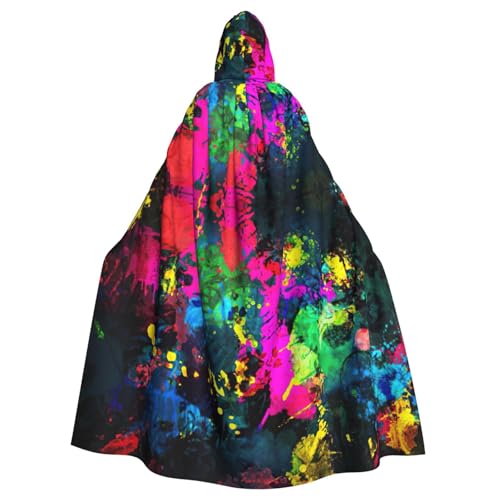 Zhuanyun Umhang mit buntem abstraktem Gemälde, Halloween-Kapuzenumhang, Polyester-Kapuzenumhang, passend für alle Gelegenheiten von Zhuanyun