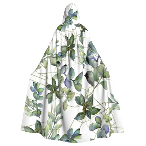 Zhuanyun Umhang mit grünem Eukalyptusblätter-Druck, mit Kapuze, Karneval, Cosplay, Bühnenkostüme, Maskerade, Mottoparty-Zubehör Zhuanyun Umhang mit grünem Eukalyptusblätter-Druck, mit Kapuze, Karneval, Cosplay, Bühnenkostüme, Maskerade, Mottoparty-Zubehör von Zhuanyun