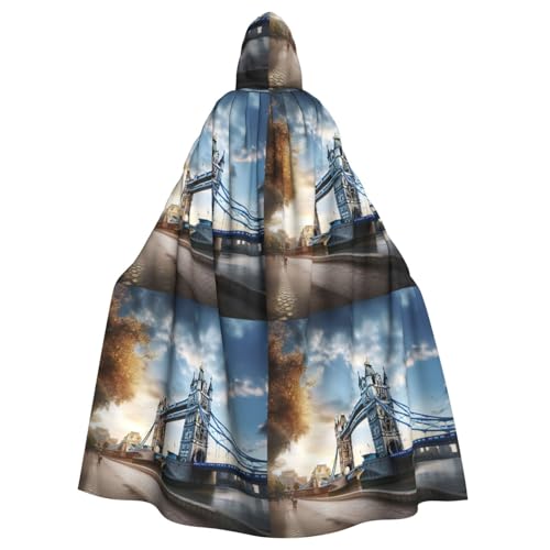 Zhuanyun Umhang mit historischem Old Tower Bridge, London-Druck, Halloween-Kapuzenumhang, Polyester-Kapuzenumhang, passend für alle Gelegenheiten Zhuanyun Umhang mit historischem Old Tower Bridge, London-Druck, Halloween-Kapuzenumhang, Polyester-Kapuzenumhang, passend für alle Gelegenheiten von Zhuanyun