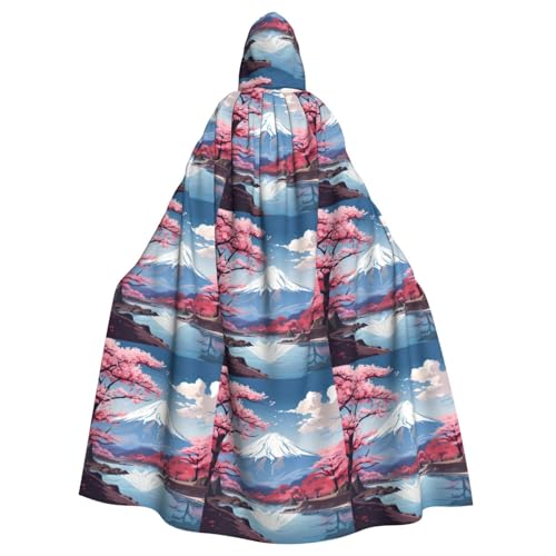 Zhuanyun Umhang mit japanischem Fuji-Landschaftsdruck, Halloween-Kapuzenumhang, Polyester-Kapuzenumhang, passend für alle Gelegenheiten von Zhuanyun