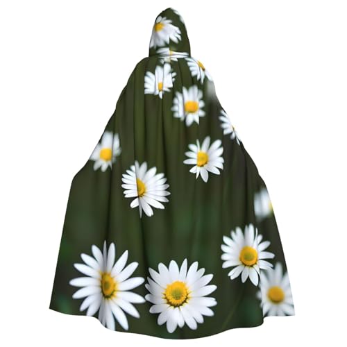 Zhuanyun Umhang mit wildem weißen Gänseblümchen-Druck, Halloween-Kapuzenumhang, Polyester-Kapuzenumhang, passend für alle Gelegenheiten von Zhuanyun