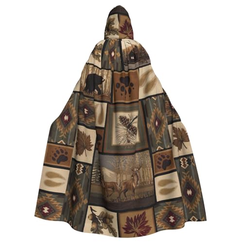 Zhuanyun Umhang mit wilden Tieren, Retro-Bauernhaus-Druck, Halloween-Kapuzenumhang, Polyester-Kapuzenumhang, passend für alle Gelegenheiten Zhuanyun Umhang mit wilden Tieren, Retro-Bauernhaus-Druck, Halloween-Kapuzenumhang, Polyester-Kapuzenumhang, passend für alle Gelegenheiten von Zhuanyun