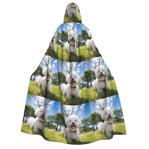 Zhuanyun Uni-Umhang mit Kapuze und Bichon-Druck, 150 cm, geeignet für Rollenspiele Zhuanyun Uni-Umhang mit Kapuze und Bichon-Druck, 150 cm, geeignet für Rollenspiele von Zhuanyun