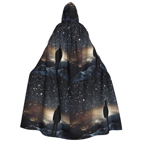 Zhuanyun Uni-Umhang mit Kapuze und Galaxie-Sternen, 150 cm, geeignet für Rollenspiele von Zhuanyun