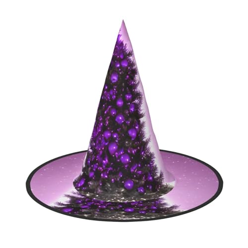 Zhuanyun Violetter Weihnachtsbaum-Aufdruck, Halloween-Kostüm, Zubehör, Kopfschmuck, Partyzubehör, Hexenhut von Zhuanyun