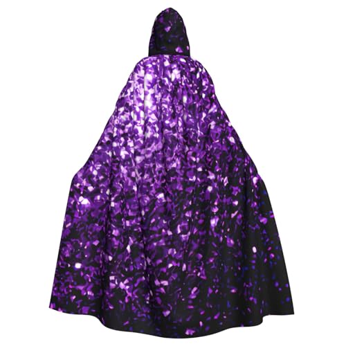 Zhuanyun Wunderschöner violetter Kapuzenumhang mit Glitzer-Druck, super großer Kapuzenumhang mit Schleife, geeignet für Make-up-Partys und Rollenspiele Zhuanyun Wunderschöner violetter Kapuzenumhang mit Glitzer-Druck, super großer Kapuzenumhang mit Schleife, geeignet für Make-up-Partys und Rollenspiele von Zhuanyun