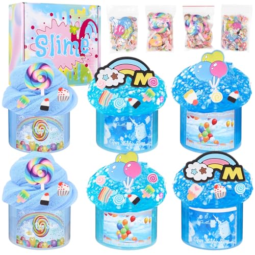 Zhufas 6 Stück Farbverlauf Blue Ozeane Slime Set Enthält Fluffy Wolken Schleim, Clear Slime & Butter Schleim, Schleim Kinder Party Geburtstagsgeschenke, Kinder(Wolken) Zhufas 6 Stück Farbverlauf Blue Ozeane Slime Set Enthält Fluffy Wolken Schleim, Clear Slime & Butter Schleim, Schleim Kinder Party Geburtstagsgeschenke, Kinder(Wolken) von Zhufas