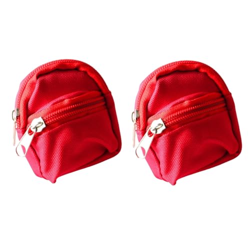 Mini-Puppenrucksack, Schulranzen-Modell, Puppenhaus-Schulzubehör für Puppenhaus-Dekoration, Simulations-Mini-Schulranzen-Modell, Puppenhaus-Zubehör, Rot, 2 Stück Mini-Puppenrucksack, Schulranzen-Modell, Puppenhaus-Schulzubehör für Puppenhaus-Dekoration, Simulations-Mini-Schulranzen-Modell, Puppenhaus-Zubehör, Rot, 2 Stück von Zhuluck
