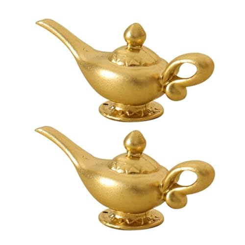 Miniatur-Aladdin-Genie-Lampe, Dekoration, Zubehör, Genie-Lampe, Puppenhaus-Dekoration, Puppenhaus-Zubehör, Gold, 2 Stück Miniatur-Aladdin-Genie-Lampe, Dekoration, Zubehör, Genie-Lampe, Puppenhaus-Dekoration, Puppenhaus-Zubehör, Gold, 2 Stück von Zhuluck