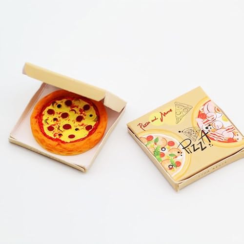 Miniatur Pizza Box Set 1:6 und 1:12 Maßstab Puppenhaus Lebensmittel Modell und Möbel Zubehör von Zhuluck