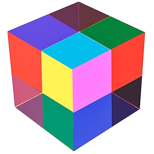 ZhuoChiMall CMY Mixing Color Cube, 80 mm, Acryl-Mischfarbe Cubo, Würfelprisma für Physik, Bildung, Lernen und Büro, Desktop-Dekoration, wissenschaftliches Spielzeug und Geschenke für Kinder ZhuoChiMall CMY Mixing Color Cube, 80 mm, Acryl-Mischfarbe Cubo, Würfelprisma für Physik, Bildung, Lernen und Büro, Desktop-Dekoration, wissenschaftliches Spielzeug und Geschenke für Kinder von ZhuoChiMall
