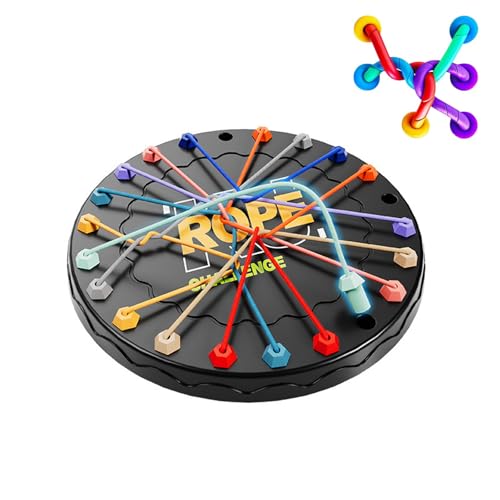 Brainy Knots Rope Challenge Spiel, Untangling Tisch Strategie Brettspiel, Knobelspiel mit Seil Logik Strategiespiel, Gedrehtes Seil Sortier Puzzlespiel für Kinder ab 3, Familienspiele 2 bis 4 Spieler von ZhuoFan