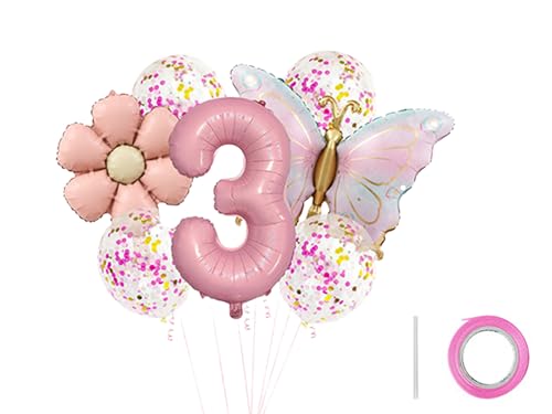 ZhuoFan Schmetterlinge Deko Luftballon mit Gänseblümchen Folienballon 3. Geburtstag Mädchen Junge, 3 Jahre Geburtstagsdeko Schmetterling Geburtstage Themen Party Deko ZhuoFan Schmetterlinge Deko Luftballon mit Gänseblümchen Folienballon 3. Geburtstag Mädchen Junge, 3 Jahre Geburtstagsdeko Schmetterling Geburtstage Themen Party Deko von ZhuoFan