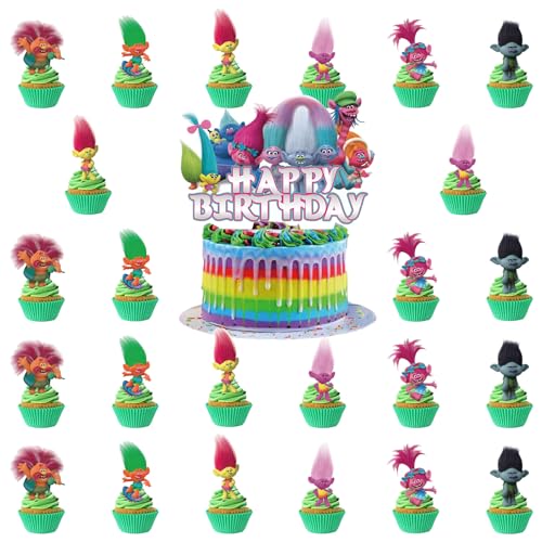 25 Stück Trolls Elf Tortendeko, Zauberelf Kuchen Deko, Cute Cartoon Elf Cupcake Toppers Muffin Decoration, Happy Birthday Cake Topper Set, für Kinder Mädchen Jungen Geburtstag Party 25 Stück Trolls Elf Tortendeko, Zauberelf Kuchen Deko, Cute Cartoon Elf Cupcake Toppers Muffin Decoration, Happy Birthday Cake Topper Set, für Kinder Mädchen Jungen Geburtstag Party von Zhuporn