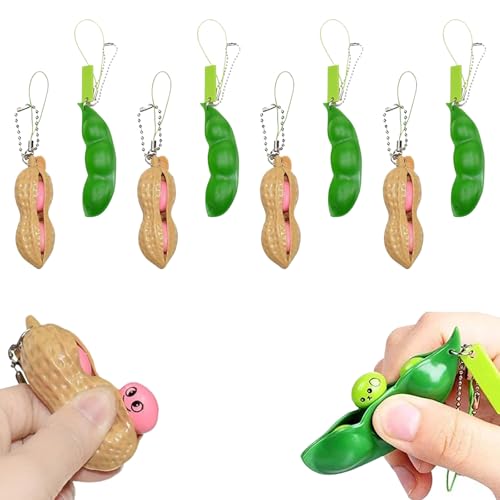8 Stück Squeeze Bean Schlüsselanhänger, Quetschbohnen Schlüsselanhänger, Squishy Erbsenkapsel Stress Spielzeug, Squishy Erbsenkapsel, Squeeze Spielzeug für Anti-Angst, Anhänger für Kinder 8 Stück Squeeze Bean Schlüsselanhänger, Quetschbohnen Schlüsselanhänger, Squishy Erbsenkapsel Stress Spielzeug, Squishy Erbsenkapsel, Squeeze Spielzeug für Anti-Angst, Anhänger für Kinder von Zhuporn