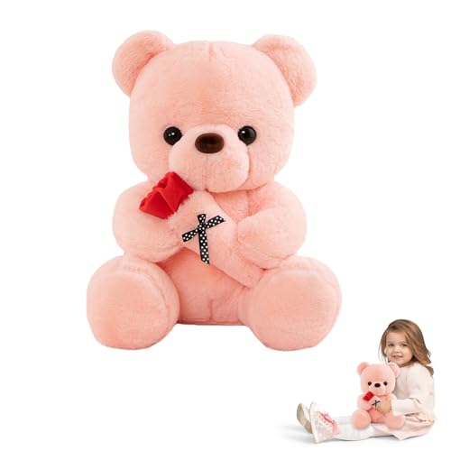 Teddybär, 25 CM Teddybär mit Rose, Stofftier Teddy Bear Plüschbär, Teddybären Rose Stofftier Spielzeug, Stofftier Teddy Bär Plüschtier, Schmusetier Geschenke für Kinder Geburtstag Valentinstag Teddybär, 25 CM Teddybär mit Rose, Stofftier Teddy Bear Plüschbär, Teddybären Rose Stofftier Spielzeug, Stofftier Teddy Bär Plüschtier, Schmusetier Geschenke für Kinder Geburtstag Valentinstag von Zhuporn