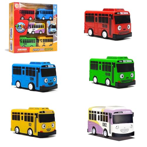 Zhuporn 5 Stück Mini Bus Spielzeug, Zurückziehen Spielzeugautos, Mini Pull Back Spielzeugautos, Kleine Bus Spielzeug, Buses Modell, Spielzeugauts Set für Freunde und Kinder, für Kinder ab 3 Jahren von Zhuporn