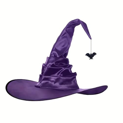 Zhzrche Halloween-Hexenkostüm, Zubehör, gerüschte Hexenhüte, Cosplay, Party, Zauberer, Kopfbedeckung, Hut, Violett, Large Zhzrche Halloween-Hexenkostüm, Zubehör, gerüschte Hexenhüte, Cosplay, Party, Zauberer, Kopfbedeckung, Hut, Violett, Large von Zhzrche