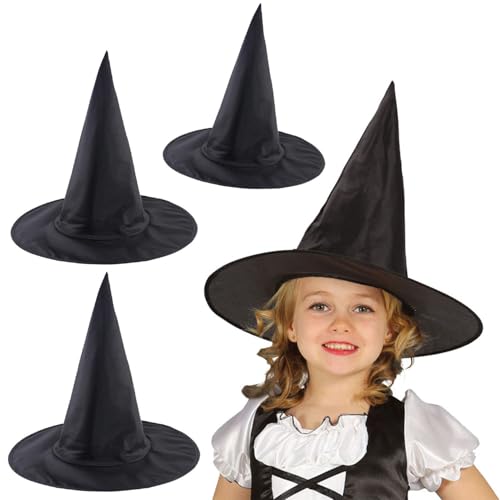 Zhzrche Hexenhüte für Kinder, Hexenkostüm-Zubehör, schwarze Hexenhüte für Halloween, Heimdekoration, Gastgeschenke von Zhzrche