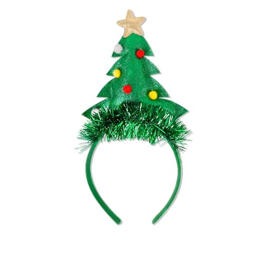 Zhzrche Weihnachtsbaum-Stirnbänder für Frauen, grüner Baum für Weihnachtsfeier, Geschenke, Weihnachtsmann-Dekorationen von Zhzrche