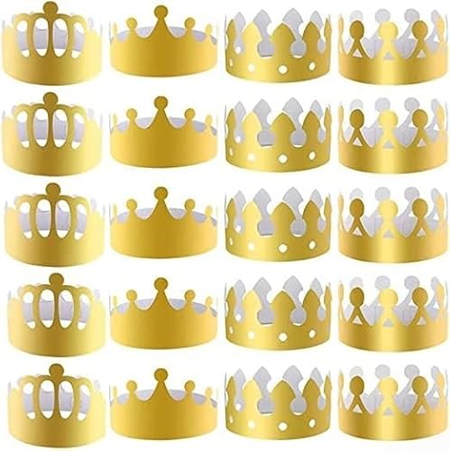 ZiStarlilife Glänzende goldene Papierkronen mit Schlitzen zur Größenanpassung für lustige Veranstaltungen wie Geburtstage oder Kostüme, 20 Stück ZiStarlilife Glänzende goldene Papierkronen mit Schlitzen zur Größenanpassung für lustige Veranstaltungen wie Geburtstage oder Kostüme, 20 Stück von ZiStarlilife