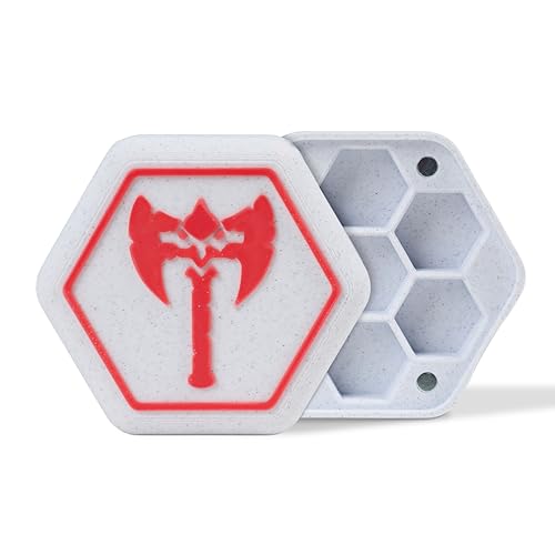 Würfelbox Polyedrische Würfelbox – Hartschalenbox aus PLA mit weißem Marmor-Effekt – 13 verfügbare Klassen, DnD, GDR, TTRPG – Ziago's Creations (Barbarian) von Ziago's Creations