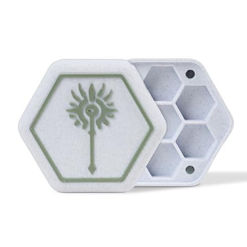 Würfelbox Polyedrische Würfelbox – Hartschalenbox aus PLA mit weißem Marmor-Effekt – 13 verfügbare Klassen, DnD, GDR, TTRPG – Ziago's Creations (Cleric) von Ziago's Creations