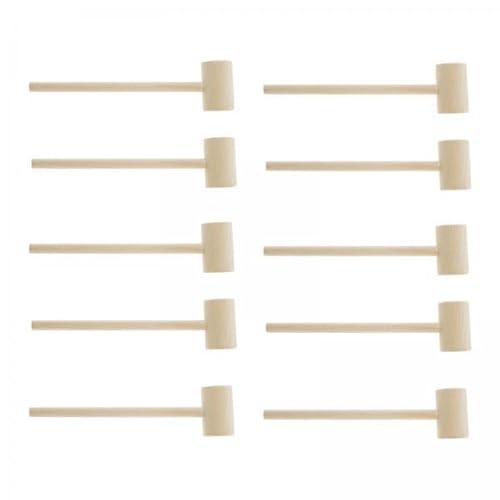 Ｚｉａｌｏｆｉ 6 X Mini Hämmer Aus Holz für Schokolade, Mehrzweck Hammer Aus Naturholz, 10 Stück, 14,7 cm von Ｚｉａｌｏｆｉ