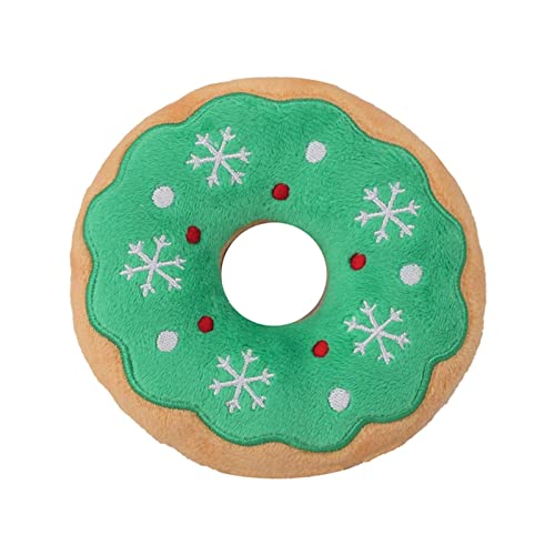 Zialofi Niedliches Quietschendes Hundespielzeug, Quietschendes Kauspielzeug, Langlebig, für Weihnachtsreisen, Grüner Donut Zialofi Niedliches Quietschendes Hundespielzeug, Quietschendes Kauspielzeug, Langlebig, für Weihnachtsreisen, Grüner Donut von Zialofi