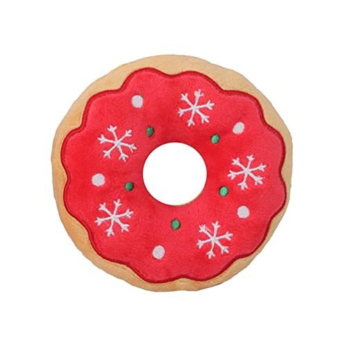 Zialofi Niedliches Quietschendes Hundespielzeug, Quietschendes Kauspielzeug, Langlebig, für Weihnachtsreisen, Roter Donut Zialofi Niedliches Quietschendes Hundespielzeug, Quietschendes Kauspielzeug, Langlebig, für Weihnachtsreisen, Roter Donut von Zialofi