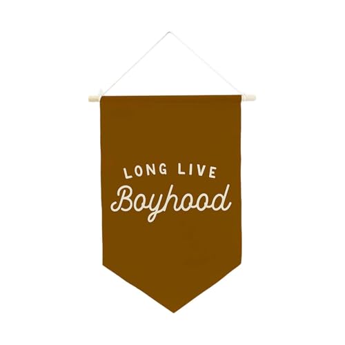 Zialofi Wandflagge mit der Aufschrift 'Long Live Boyhood', Hängeornament für Jungenräume, Braun Zialofi Wandflagge mit der Aufschrift 'Long Live Boyhood', Hängeornament für Jungenräume, Braun von Zialofi