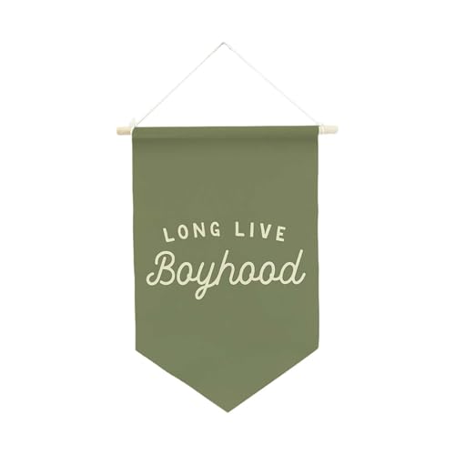 Zialofi Wandflagge mit der Aufschrift 'Long Live Boyhood', Hängeornament für Jungenräume, GrÜn Zialofi Wandflagge mit der Aufschrift 'Long Live Boyhood', Hängeornament für Jungenräume, GrÜn von Zialofi