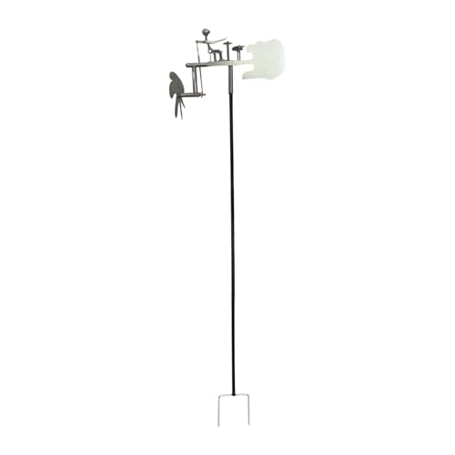 Ｚｉａｌｏｆｉ Windmühle mit Schlagzeuger-Design für den Garten, Silber von Ｚｉａｌｏｆｉ
