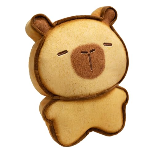 Zibeem Essen ausgestopftes Tier, Toast Stofftiere - Simulation Toast Cat Capybara Plüschspielzeug | Weich gefüllte Cartoon Doll Rucksackbeutel Anhänger Zimmer Kissen von Zibeem