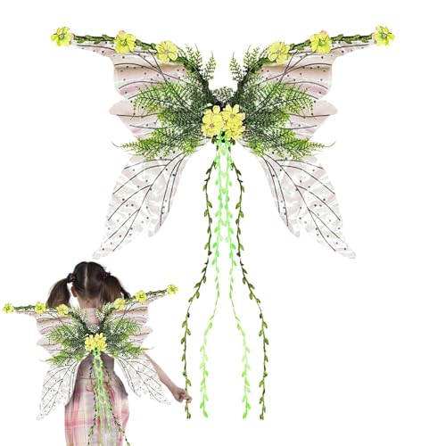 Zibeem Feenflügel - Verstellbares Flügelkostüm,Mädchen Kostümzubehör Für Party Cosplay Fasching Weihnachtsfest von Zibeem