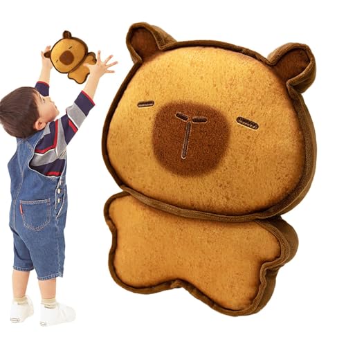 Zibeem Toast gefüllte Tier, niedlicher Toast Plüsch | Lustiger Cartoon Toast Kätzchen Capybara Plüschpuppe,Weich gefüllte Cartoon Doll Rucksackbeutel Anhänger Zimmer Kissen von Zibeem