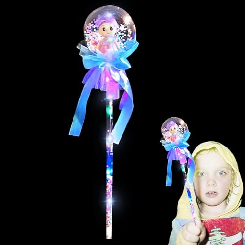 Bacchetta Giocattolo Illuminata - Bastone Principessa - Bacchetta Da Fata Per Bambini, Bacchetta Da Principessa Portatile Per Costumi Da Bambina, Giochi Di Ruolo, Spettacoli, Cosplay, Compleann von Ziennhu