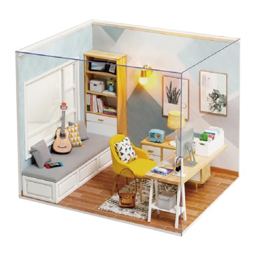 CASA Delle Dolli – Book Nook KIT – Booknook, 3D Wood Puzzle Wit Studi Dio Pres Enta Ein Zeichen des Solar-Studios, das -Set für Puppen von Ziennhu