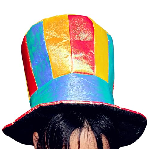 Clownhut – Clownhut – Hut mit hohem – Kostümzubehör mit leuchtenden Farben für Festivals und Shows, Clown-Hut, Kostüm Clownhut – Clownhut – Hut mit hohem – Kostümzubehör mit leuchtenden Farben für Festivals und Shows, Clown-Hut, Kostüm von Ziennhu