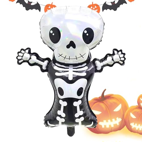 Halloween Skeleton Aluminium Folienballons - Weißer Geist | Halloweens Ballon 18 Zoll | Leichte langlebige wiederverwendbare gruselige Party -Dekoration Haunted House Supplies von Ziennhu
