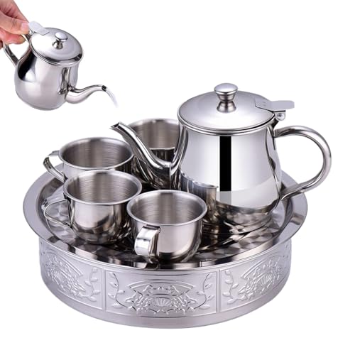 Kinder Kleines Edelstahl Teeset | Teekanne Und Tassen Set Für Kinder - 70ml Tassen Teekanne Mit Langem Ausguss Und Siebeinsatz Für Zusammenkünfte Reisen Zuhause Anfänger Picknick Camping Kinder Kleines Edelstahl Teeset | Teekanne Und Tassen Set Für Kinder - 70ml Tassen Teekanne Mit Langem Ausguss Und Siebeinsatz Für Zusammenkünfte Reisen Zuhause Anfänger Picknick Camping von Ziennhu