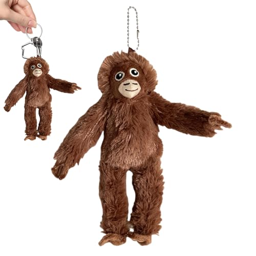 Plüschtier Orang-Utan – Plüschtier Orang-Utan – Affe aus Plüsch, Anhänger aus Plüsch, einzigartiges Tier | Ornament zum Aufhängen in Tierform aus weichem Plüsch, Rucksack, Geldbörse, Schlüssel von Ziennhu