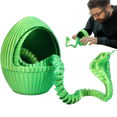 Schlangeneier – 3D Schlangenei – Getriebe, bedruckt, Schlange in 3D mit Zahnrad, flexible Figur für Design-Inspiration kommt von der COM Bürodekoration von Ziennhu