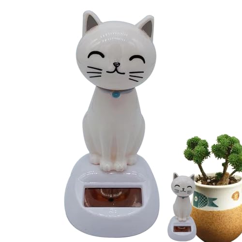 Solar Cats Toy - Cat Ornamente - Tanzschmuck Solars angetrieben | Kunststoff Langlebiges Design | Auto Dashboard -Innenausstattung mit automatischer Bewegung süßes Geschenk von Ziennhu