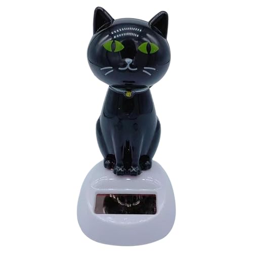 Solar Cats Toy - Cat Ornamente - Tanzschmuck Solars angetrieben | Kunststoff Langlebiges Design | Auto Dashboard -Innenausstattung mit automatischer Bewegung süßes Geschenk von Ziennhu