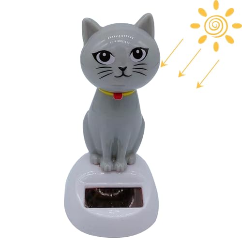 Solar Cats Toy - Cat Ornamente - Tanzschmuck Solars angetrieben | Kunststoff Langlebiges Design | Auto Dashboard -Innenausstattung mit automatischer Bewegung süßes Geschenk von Ziennhu