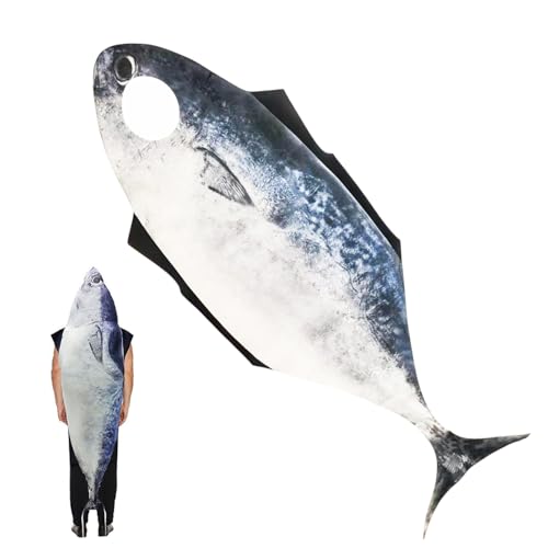 Ziennhu Böse Kostüme Erwachsener lustiger Hai -Kostüme | Sea Animal Funny Fish Outfit Cosplay Kostüm | Elastischer Stoff, Netz von Ziennhu